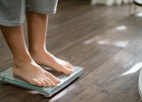 Feet on a bathroom scale