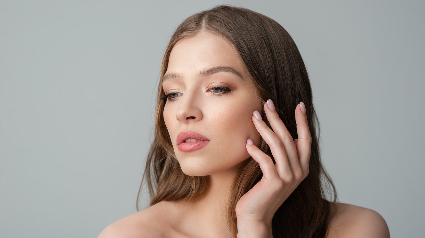 Woman with rejuvenated skin after PRP treatment