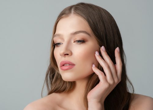 Woman with rejuvenated skin after PRP treatment