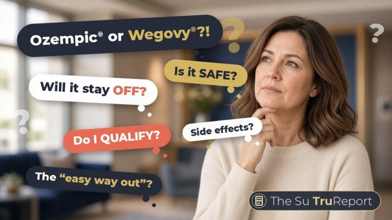 Woman thinking over GLP-1 questions: Ozempic® or Wegovy®, side effects, safety and who qualifies